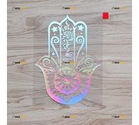 Holographique irisé Couleur, 15,2 cm - Main Hamsa Khamsa Autocollant Vinyle Fatima Arabe - pour voiture bateau ordinateur portable