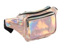 Holographiques Sac Banane Sac Banane holographique for Femmes et Hommes, Sac de Taille à bandoulière résistant à l'eau avec Ceintures réglables Multi-Poches(Color24)
