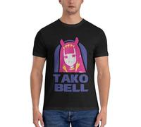 Hololive en Ina TAKO Bell Logo Parody Relaxed Fit T-Shirt Funny t Shirts for Men Aesthetic Clothing Size L