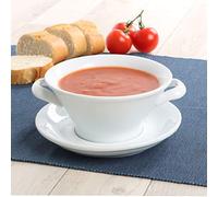 Holst Porcelaine ACC 05 FA1 Tasse à Soupe/Soupes supérieure 0,30 l sur inférieure Uta, Blanc, 15,5 x 15,5 x 7 cm
