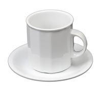 'Holst Porcelaine BR 030 FA1 Mug 0,33 l Mercury sur Soucoupe Uta, Blanc 15,4 x 15,4 x 10 cm