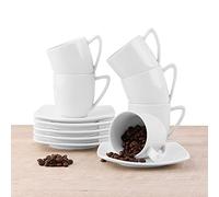 'Holst Porcelaine CF 002 FA3 Expresso Doppio Kit Conform 0,15 l avec FD 013, Blanc, 13 x 13 x 8 cm, 6 unités