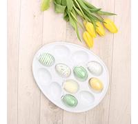 Holst Porcelaine Pla 304 Oeufs avec Plateau 12 cavités, Blanc, 28 x 22 x 2 cm, Porcelaine, weiß, 12 Mulden