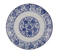 'Holst Porcelaine QHC 018 Assiettes Plates Qing Hua CI, Plastique, Blanc/Bleu, 18 x 18 x 2 cm, 6 unités