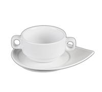 Holst Porcelaine TC 025 FA6 Tasse à Soupe/Soupes supérieure 0,25 l sur inférieure CF, Blanc, 18 x 14 x 6,2 cm