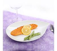 'Holst Porcelaine TT 030 Assiettes Plates 30 cm Forme de Goutte Tear Drops, Cloud, Blanc 30,5 x 24,5 x 3,5 cm