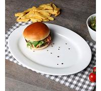 'Holst Porcelaine VLP 350 Plat Ovale Vital Level Plat Blanc 35 x 25 x 2,5 cm