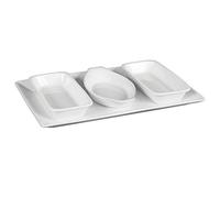 'Holst Porcelaine YH 1160 FA6 Set de présentation Berne 4 pièces, Blanc, 39 x 25 x 4,5 cm