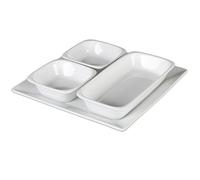 'Holst Porcelaine YK 1157 FA2 Set de présentation Berne 4 pièces Blanc, 23.7 x 23,7 x 4,5 cm