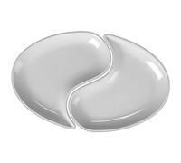 Holst Porcelaine YY 021 FA1 moitié Assiettes 27 cm 2 pièces, Porcelaine, Blanc, 41,5 x 24,5 x 3 cm