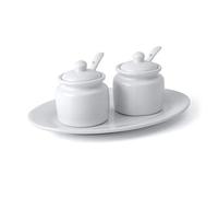 Holst Porzellan at 210 FA4 Pott Lot de 3 boîtes ovales 0,10 l 20 x 15 cm Blanc 20 x 14,5 x 8 cm