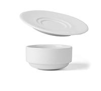 Holst Porzellan AU 530 FA3 High Alumina Lot de bols avec couvercle inférieur jusqu'à 400% plus résistant que la porcelaine traditionnelle Blanc 0,3 l / 11 cm