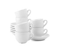 Holst Porzellan CL 001 Classico Lot de 6 tasses à expresso en porcelaine 0,10 l avec soucoupe, blanches pour 6 personnes