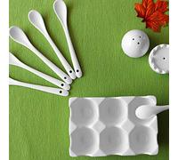 Holst Porzellan EB 006 FA1 Set de 8 porte-œufs en porcelaine pour 6 personnes avec cuillère, salière et poivrière