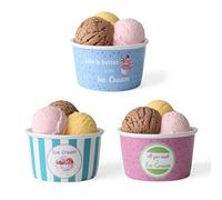 Holst Porzellan ES 302 Lot de 3 coupes à glace en porcelaine décorées sans cuillère