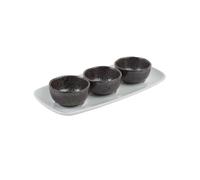 Holst Porzellan FD 131 CA Carbon Bar à glace et à dessert 4 pièces en porcelaine Blanc