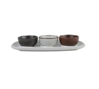 Holst Porzellan FD 131 Lot de 4 sauces en porcelaine "Reactive-Mix" Blanc 29 x 14 x 6,5 cm