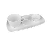 Holst Porzellan FD 131 PA0 Palermo Lot de 3 pièces en porcelaine pour expresso Blanc