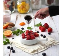 Holst Porzellan SA 208 SPL Service de 2 pièces en porcelaine au chocolat et fraises avec saucière 70 ml Blanc 25 x 17 x 6 cm