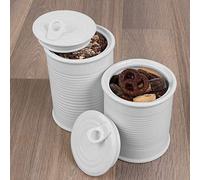 Holst Porzellan SL 012 FA1 Lot de 2 boîtes de Conservation en Porcelaine Blanc 1,2 l