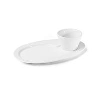 Holst Porzellan TB 009 Lot de 2 assiettes de service/petit-déjeuner en porcelaine avec bol Blanc 0,20 l