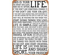 Holstee manifeste avec une jolie typographie affiche vintage en métal 30,5 x 20,3 cm