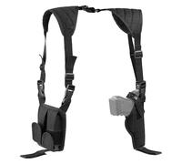 Holster d'épaule, Holster d'arme Vertical Réglable, étui Gauche/Droite sous Le Bras avec Double Pochette Magazines pour Chargeur pour Transport Dissimulé d'armes à Feu