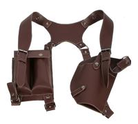 Holster d'épaule réglable en cuir synthétique marron pour Halloween, costume de cosplay pour adultes et hommes