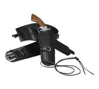W WIDMANN MILANO Party Fashion - Porte-pistolet avec ceinture, en similicuir, noir, cow-boy, holster, déguisement, accessoire, carnaval