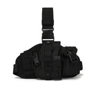 Holster Tactique de Jambe Tombante avec Pochette pour Chargeur Holster de Cuisse Tactique Militaire Molle pour Droitier Panneau de Plate-Forme de Jambe Tombante Détachable(Black)