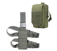 Holster Tactique Molle pour Jambe Tombante, Plateforme Universelle pour Chargeur, Adaptateur pour Panneau de Cuisse, Équipement de Chasse À Dégagement Rapide(Green)