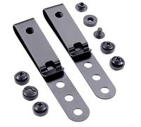 HolsterSmith Lot de 2 clips de ceinture universels en métal pour la fabrication d'étuis - (Modèle 5) - (3 trous) - (noir tactique) - (avec matériel de montage SPTHA)