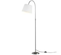 Holtkötter Boyleuchte 26 cm Stehleuchte, structure nickel mat, abat-jour blanc