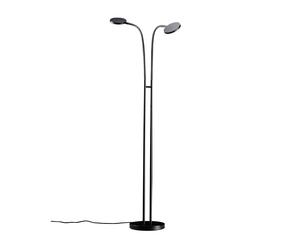 Holtkötter Flex Twin 9924 Stehleuchte, métal noir, tube flexible gris