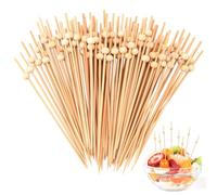 Holtrae 100 Pièces Cure Dent Bois,12cm Pique Brochette,Bâtonnets à Cocktail en Bambou,Pique Brochette Bois,Accessoire de Cocktail pour Barbecues, Fêtes, Anniversaires