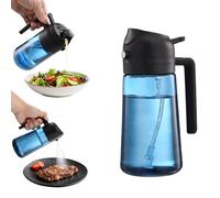 Holtrae 470 ml pulvérisateur d'huile foncé anti-lumière de cuisson,Vaporisateur Huile Air Fryer 2-en-1,Accessoires Air Fryer Spray Huile d'olive,pour salades,pâtisseries,grillades,Vinaigre (Bleu)