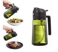 Holtrae 470 ml pulvérisateur d'huile foncé anti-lumière de cuisson,Vaporisateur Huile Air Fryer 2-en-1,Accessoires Air Fryer Spray Huile d'olive,pour salades,pâtisseries,grillades,Vinaigre (Noir)