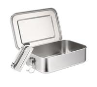 Holtrae Lunch Box Inox,1400 ml Boite Gouter Inox,Bento Box inoxydable,Avec 1 Cloison Amovible,Pour Enfants et Adultes,Mobile éTanche,En MéTal éCologique Et Sans Bpa, Pour le bureau,le camping l'école
