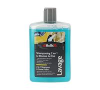 Holts 025730 Shampoing Voiture 2-en-1 : Mousse Active & Cire protectrice 475 ML