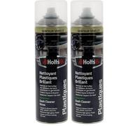 Holts Nettoyant Plastiques Intérieurs - Finition Brillante, Senteur Vanille - Tableaux de Bord, Garnitures, Plastiques - Nettoie et Fait Briller - Aérosol 500ml (Lot de 2)