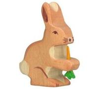 Holtztiger - figurine holtztiger lapin avec carotte Marron G