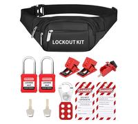 HOLULO Kit de Consignation Électrique Professionnel, Lockout Kit Comprenant consignation universelle de disjoncteur, étiquette de consignation, cadenas consignation pour l'industrie