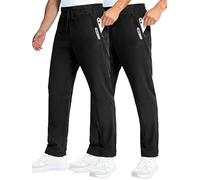Holure Lot de 1 ou 2 pantalons de randonnée pour homme, légers, déperlants, avec longueur d'entrejambe de 76/81 cm, avec poches zippées pour le plein air, le trekking, XXL