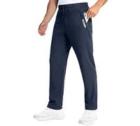 Holure Lot de 1 ou 2 pantalons de randonnée pour homme - Légers, résistants à l'eau, avec poches zippées - Longueur intérieure 76 cm/81 cm - Pantalons de plein air pour le trekking, noir foncé, L