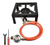 Holwim Réchaud à gaz portable Brûleur à gaz 4 pieds 6 kW avec tuyau de 1,5 m certifié CAS et réducteur de pression de 50 bar pour l'extérieur, le camping