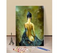 HOLXSW Peinture par numéro de Femme dos nu même avec pinceaux - Peinture acrylique parfaite pour la peinture par numéros pour adultes etétudiantsdébutants
