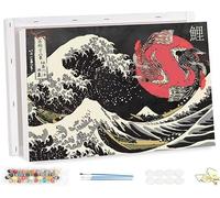 HOLXSW Peinture par numéro de Vagues colorées 081 même avec pinceaux - Peinture acrylique parfaite pour la peinture par numéros pour adultes etétudiantsdébutants