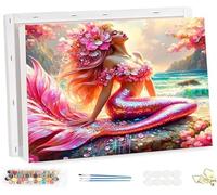 HOLXSW Peinture par Numéros pour Adulte Sirène DIY Peinture Paint by Numbers avec Peinture Acrylique pour Décoration de la Maison 50 x 40 cm Sans Cadre