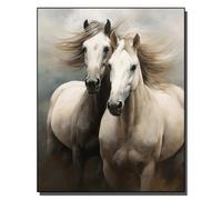 HOLXSW Pintar por Numeros Des chevaux blancs debout côte à côte DIY Cuadro al óleo con números para Kit de Pintura al óleo Digital para Adultos de Lienzo decoración para el hogar 40x50cm Sin marco