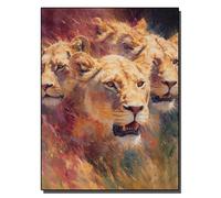 HOLXSW Pintar por Numeros DIY Cuadro al óleo con números para Kit de Pintura al óleo Digital para Adultos de Lienzo decoración para el hogar Groupe Lion 40x50cm Sin marco